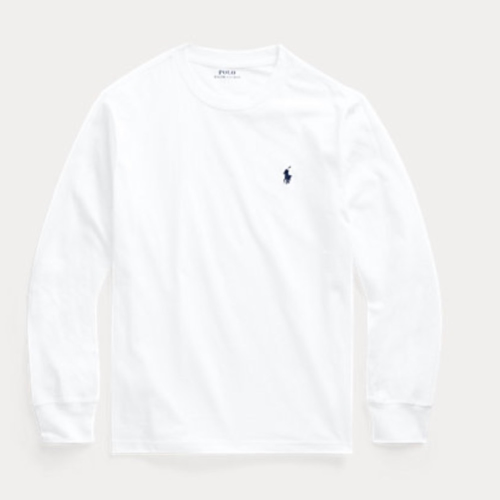 Polo Ralph Lauren white and navy blue long sleeve  tee